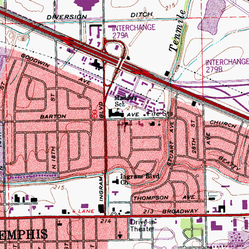 Topographic Map of Rosewood United Methodist Church, AR