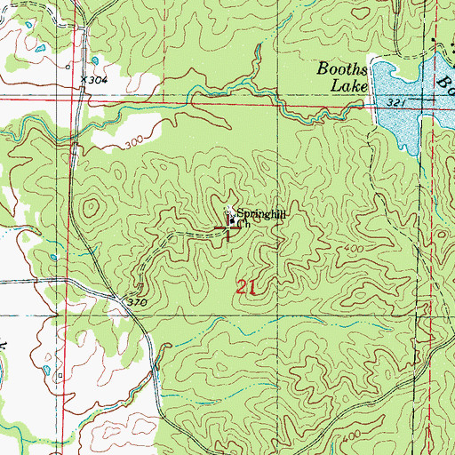 Topographic Map of Springhill Church, MS