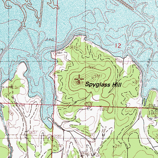 Topographic Map of Spyglass Hill, MS
