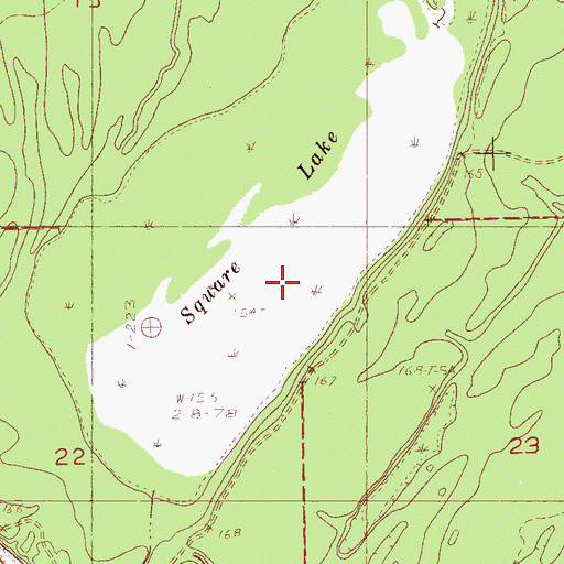 Topographic Map of Square Lake, MS