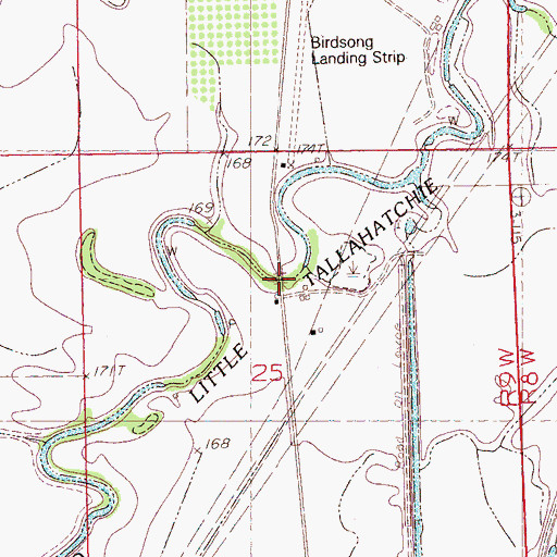 Topographic Map of Squirrel Bridge, MS