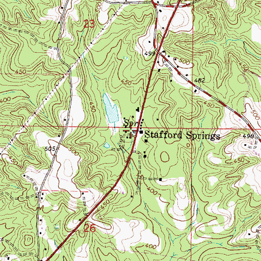 Topographic Map of Stafford Springs, MS