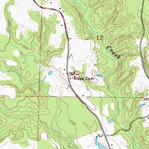 Topographic Map of Stagg Cemetery, MS
