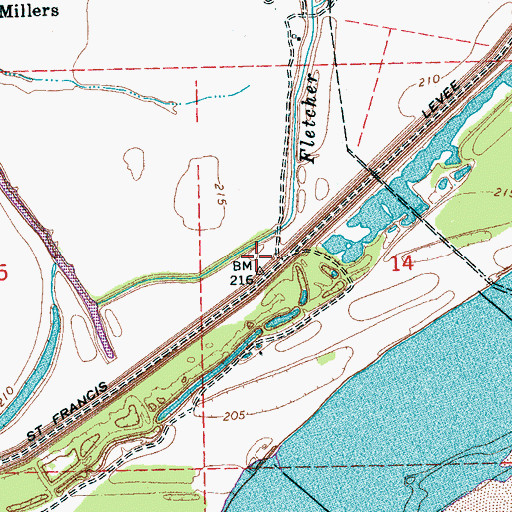 Topographic Map of Saint John Church (historical), AR