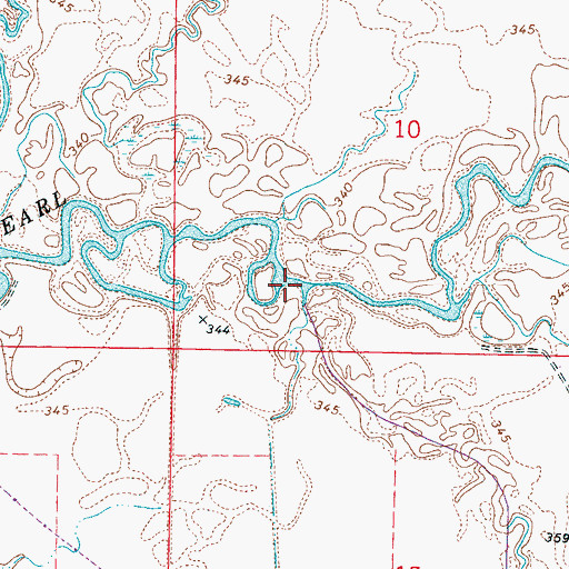 Topographic Map of Standing Pine Creek, MS