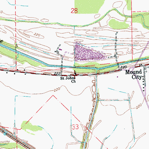 Topographic Map of Second Saint John Missionary Baptist Church, AR