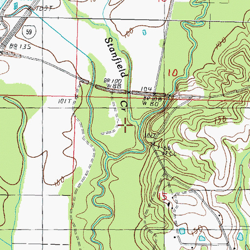 Topographic Map of Stanfield Creek, MS