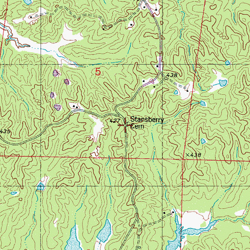 Topographic Map of Stansberry Cemetery, MS