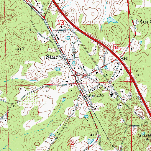 Topographic Map of Star, MS