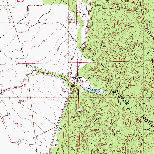Topographic Map of Starck Hollow, MS