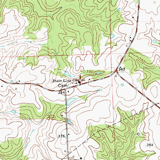 Topographic Map of State Line United Pentecostal Church, MS