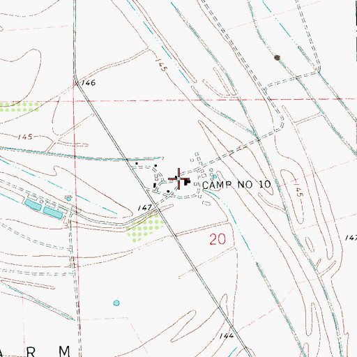 Topographic Map of State Penal Farm Camp Number 10, MS