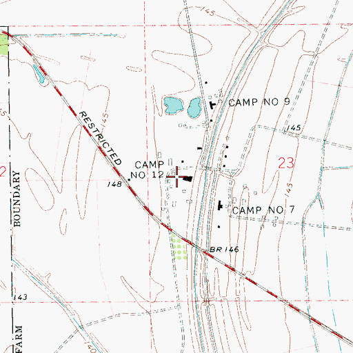 Topographic Map of State Penal Farm Camp Number 12, MS
