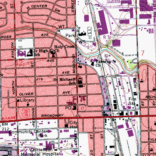 Topographic Map of Saint Michaels Catholic Church, AR