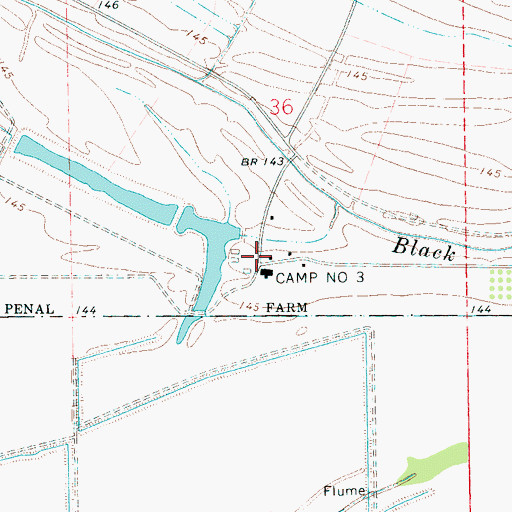 Topographic Map of State Penal Farm Camp Number 3, MS