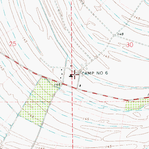 Topographic Map of State Penal Farm Camp Number 6, MS