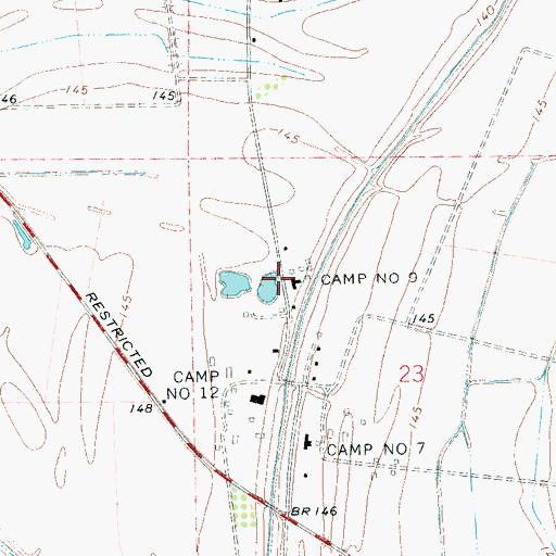 Topographic Map of State Penal Farm Camp Number 9, MS