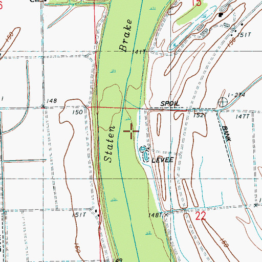 Topographic Map of Staten Brake, MS