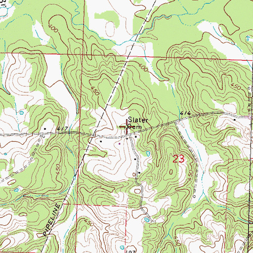 Topographic Map of Stater Cemetery, MS