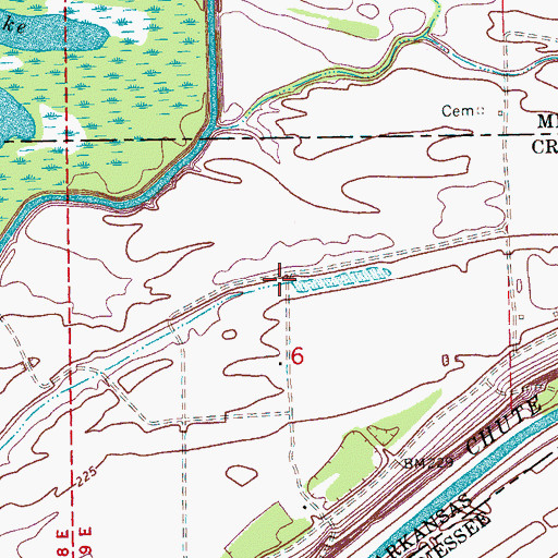 Topographic Map of Saint Thomas (historical), AR