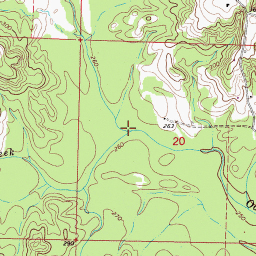 Topographic Map of Station Creek, MS