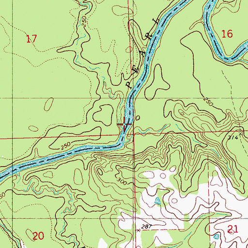 Topographic Map of Steamboat Bayou, MS