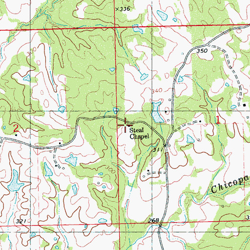 Topographic Map of Steal Chapel, MS