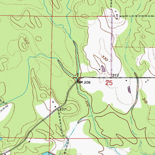 Topographic Map of Steel Creek, MS