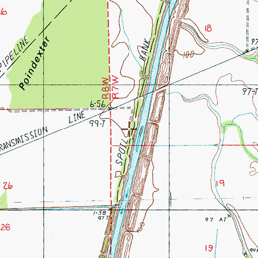 Topographic Map of Steele Bayou Cutoff, MS
