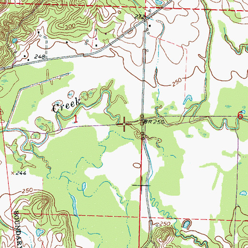 Topographic Map of Steward Creek, MS