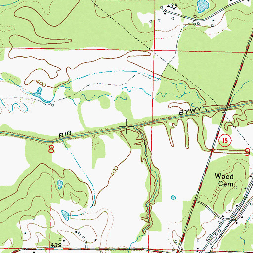 Topographic Map of Stewart Creek, MS