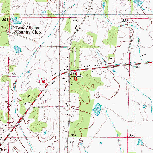 Topographic Map of Stewarts Chapel, MS