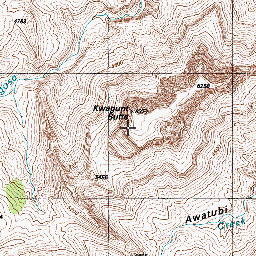 Topographic Map of Kwagunt Butte, AZ