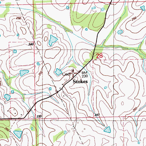 Topographic Map of Stokes, MS