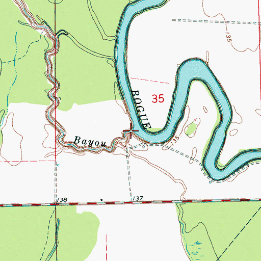 Topographic Map of Stokes Bayou, MS