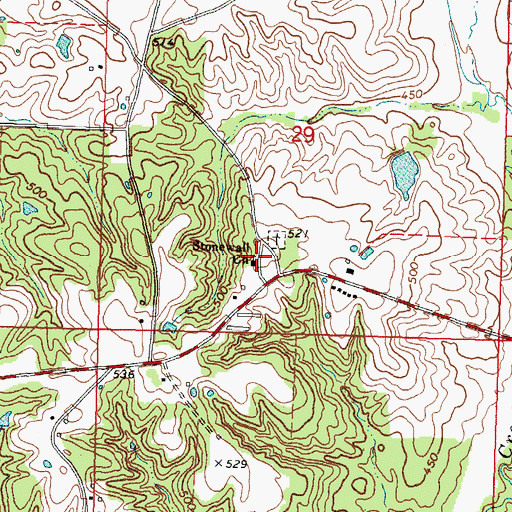 Topographic Map of Stonewall Baptist Church, MS