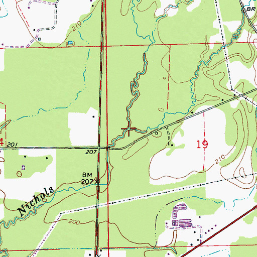 Topographic Map of Stonewall Creek, MS