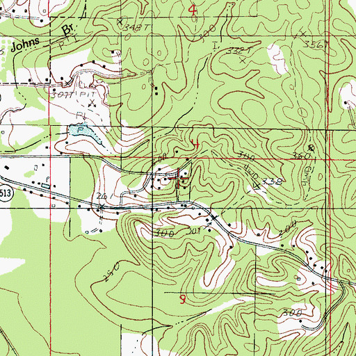 Topographic Map of Stonewall School, MS