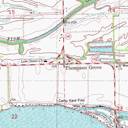 Topographic Map of Thompson Grove, AR