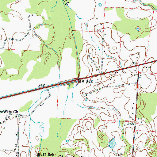 Topographic Map of Stout Creek, TN