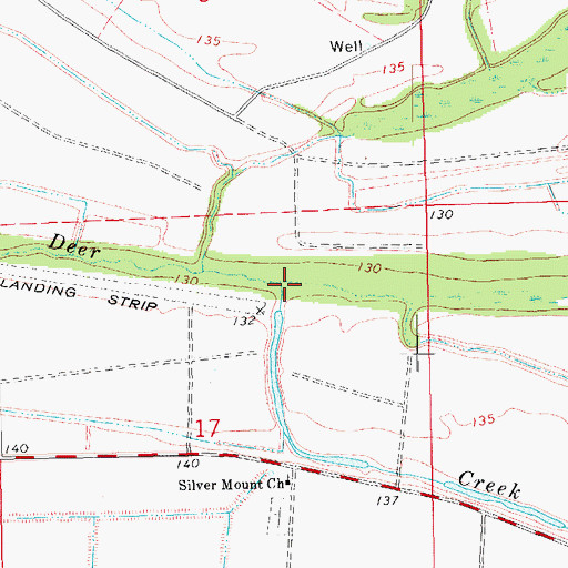 Topographic Map of Straight Bayou, MS
