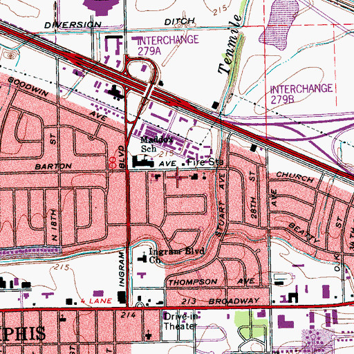 Topographic Map of Trinity Missionary Baptist Church, AR