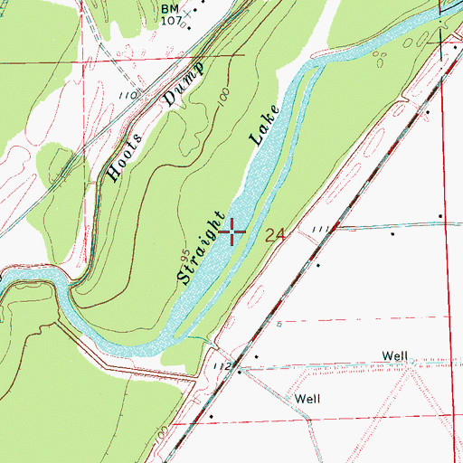 Topographic Map of Straight Lake, MS