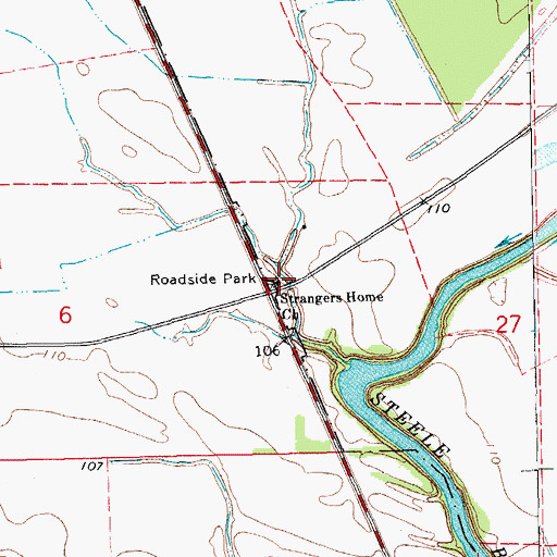 Topographic Map of Strangers Home Church, MS