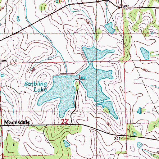 Topographic Map of Stribling Lake, MS