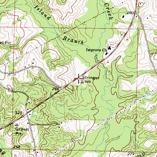Topographic Map of Stringer Cemetery, MS