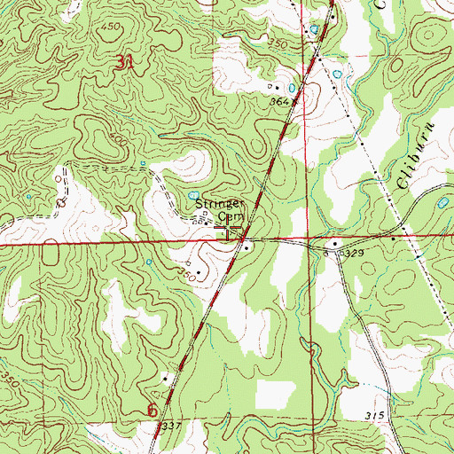Topographic Map of Stringer Cemetery, MS