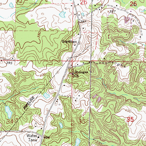 Topographic Map of Stringer Church, MS