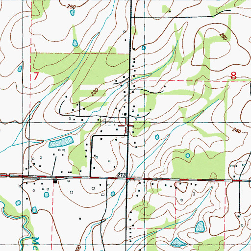 Topographic Map of Strong Hill School, MS