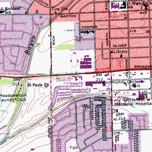Topographic Map of Victory Fellowship Church, AR
